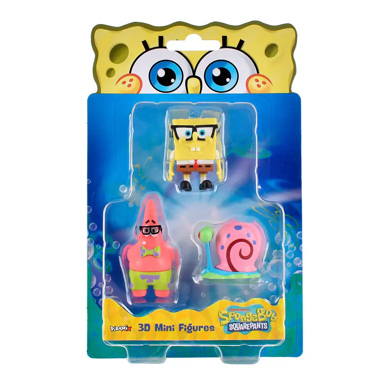 PACK 3 FIGURAS 5 CM EN BLISTER BOB ESPONJA (DISEÑO ALEATORIO) 13