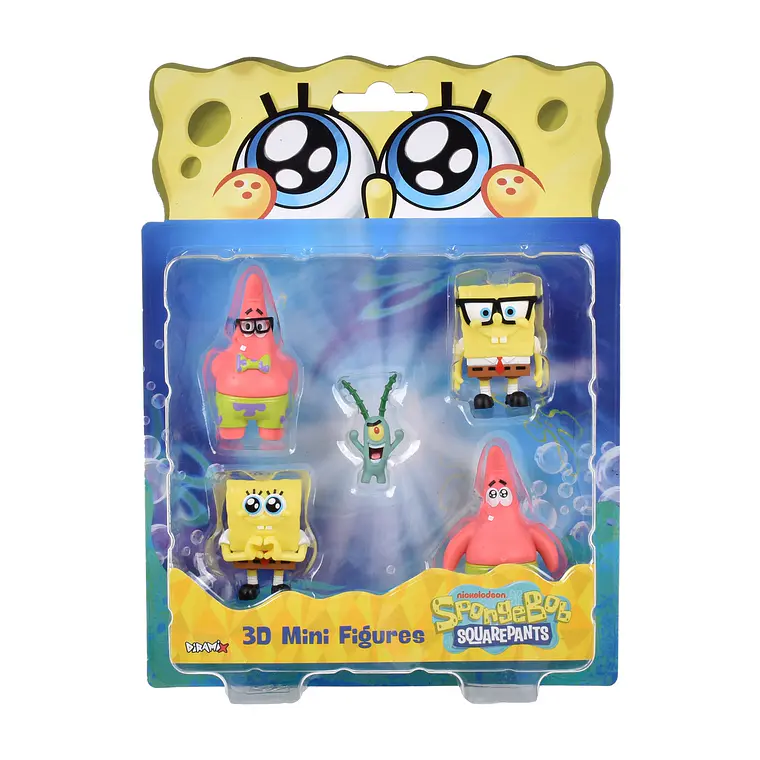 PACK 5 FIGURAS 5 CM EN BLISTER BOB ESPONJA (DISEÑO ALEATORIO) 3