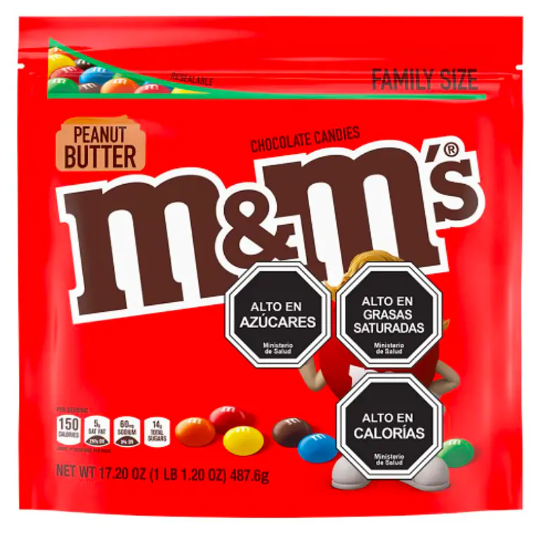 1 BOLSA CHOCOLATE DE LECHE M&M'S CON MANTEQUILLA DE MANÍ 487 G | VENCE: 11/12/2026 1