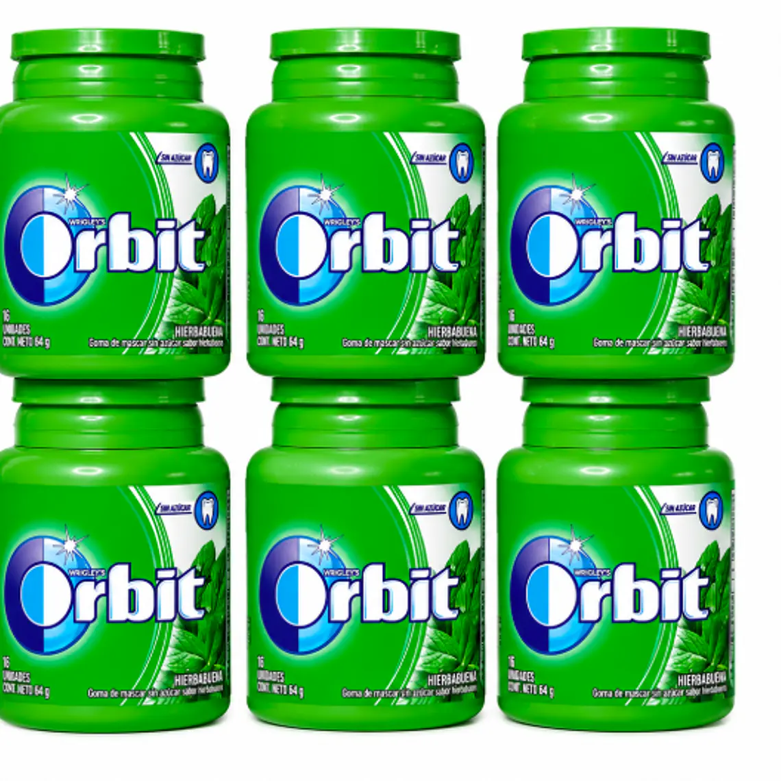 DISPLAY 6 UNIDADES CHICLE ORBIT HIERBABUENA 64 G | $2.998 POR UNIDAD | VENCE: 07/12/2026 1