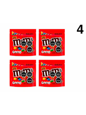 PACK 4 BOLSAS CHOCOLATE DE LECHE M&M'S CON MANTEQUILLA DE MANÍ 127 G | $2.498 POR UNIDAD | VENCE: 22/12/2026