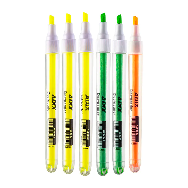 SET DESTACADOR REDONDO DELGADO ADIX (6 UNIDADES - 3 COLORES) 2