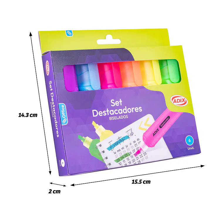 SET DESTACADOR ADIX (6 COLORES) 3