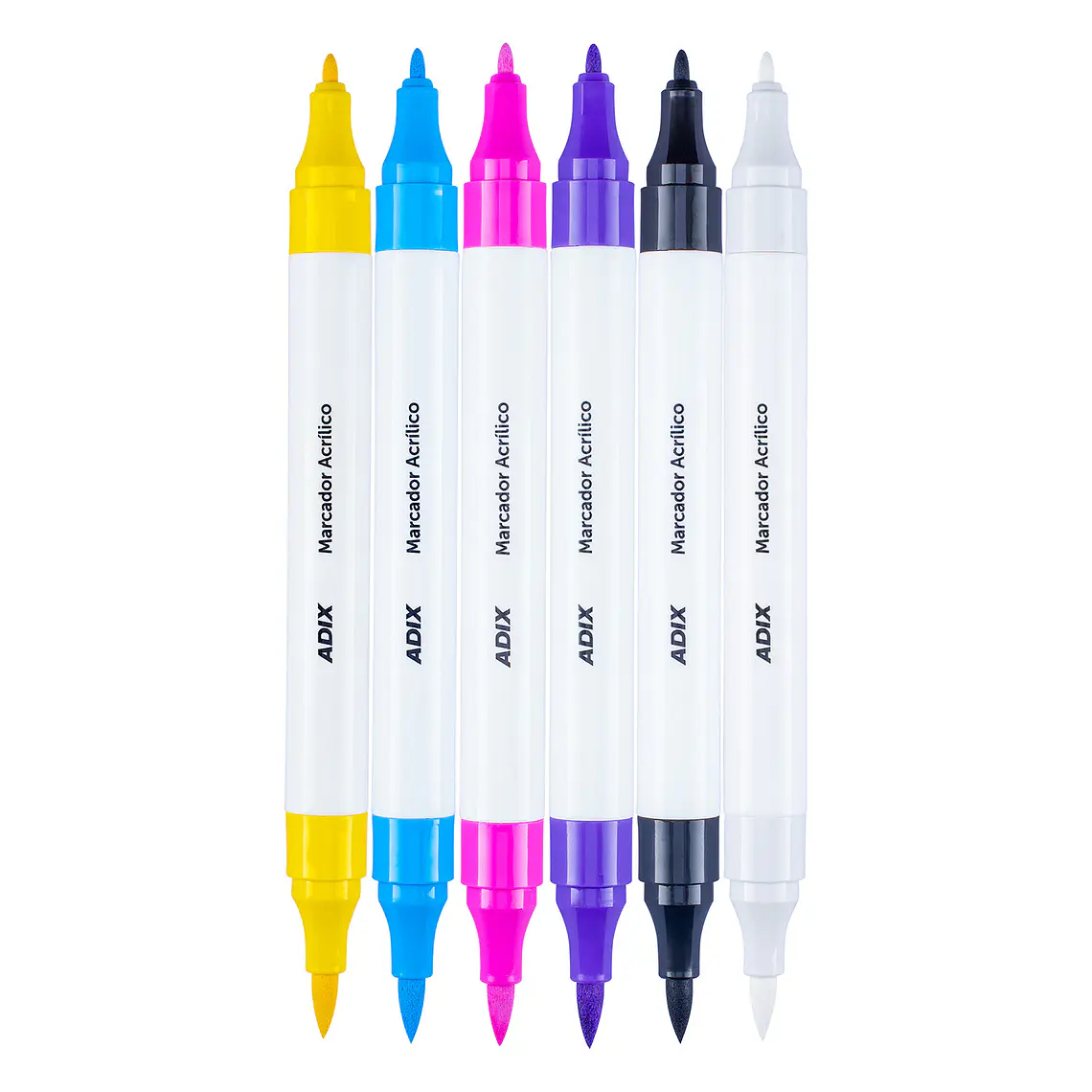MARCADOR ACRÍLICO PUNTA BRUSH/FINA (6 COLORES) 7