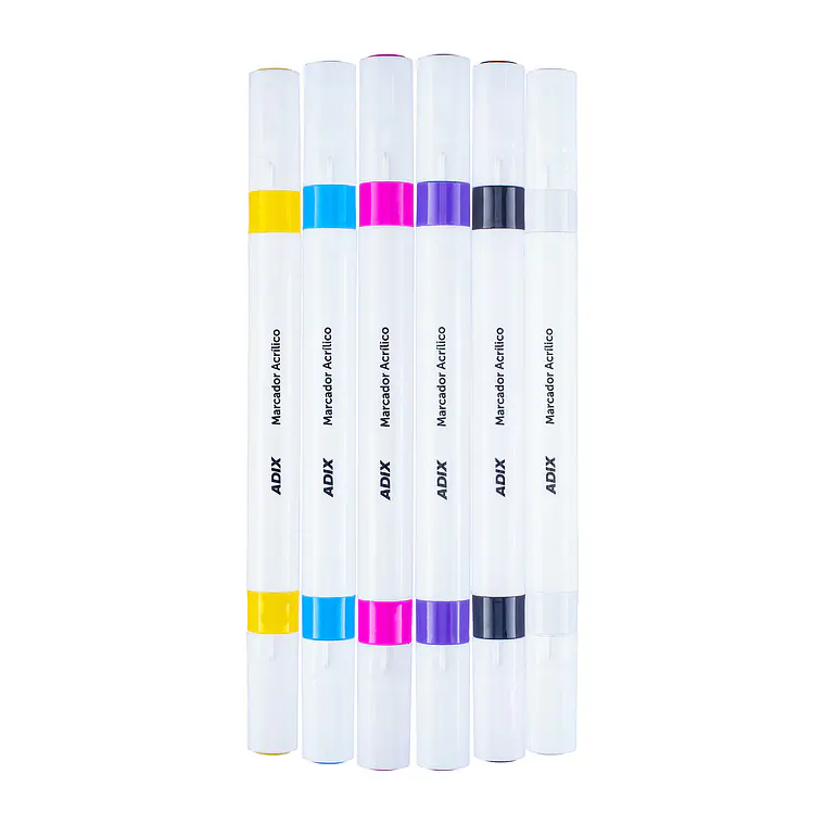 MARCADOR ACRÍLICO PUNTA BRUSH/FINA (6 COLORES) 13