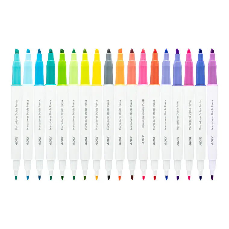 MARCADORES PUNTA FINA/BISELADA (18 COLORES) 1