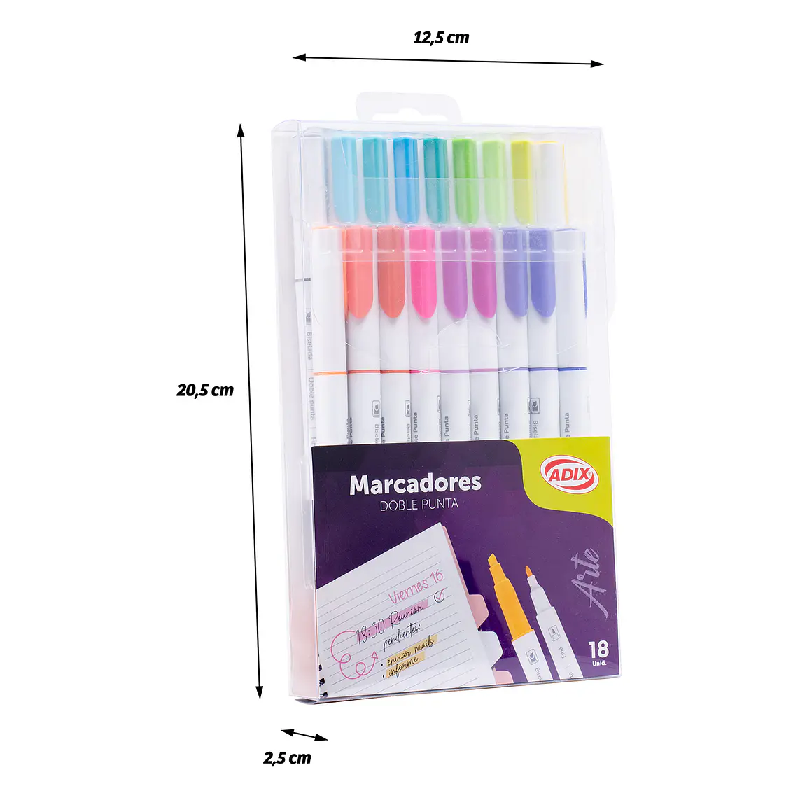 MARCADORES PUNTA FINA/BISELADA (18 COLORES) 8