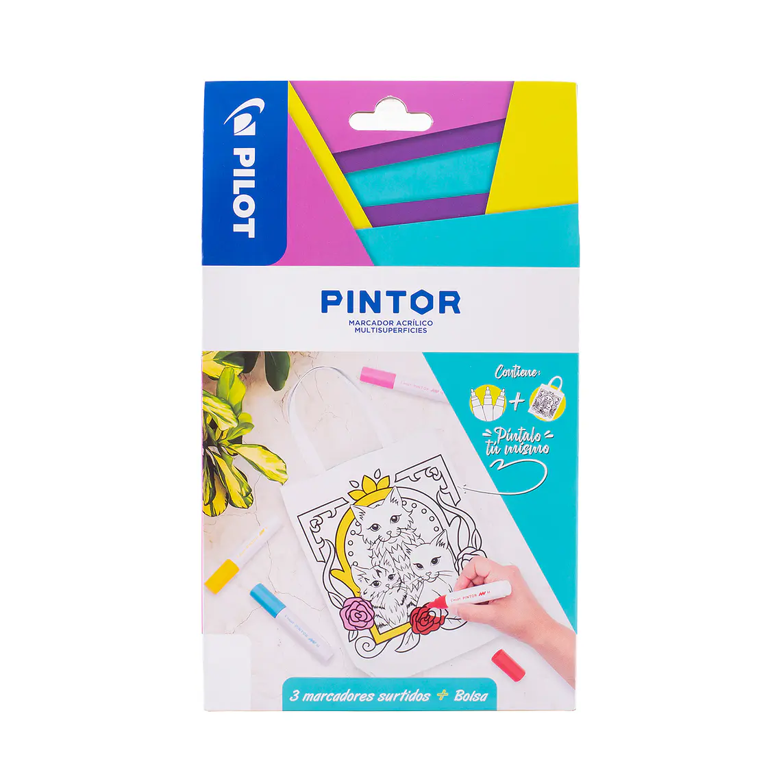 BOLSA GATITOS + 3 PINTOR 2