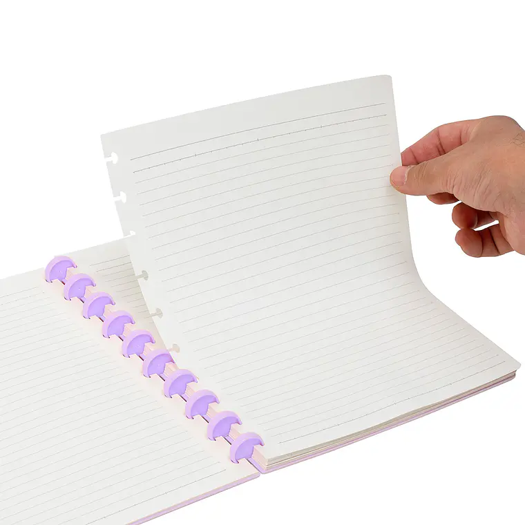 CUADERNO C/ PINES ANILLADO B5 MORADO (20 x 26 x 2,2 cm) 4