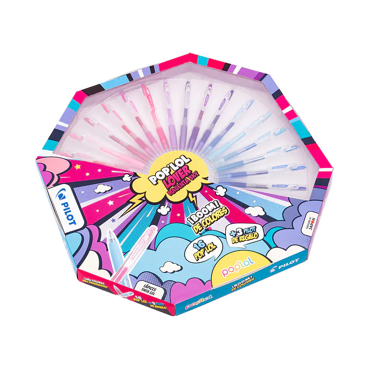 SET LÁPICES GEL POP´LOL 0.7 MAGENTA SKY (16 UNIDADES) 1
