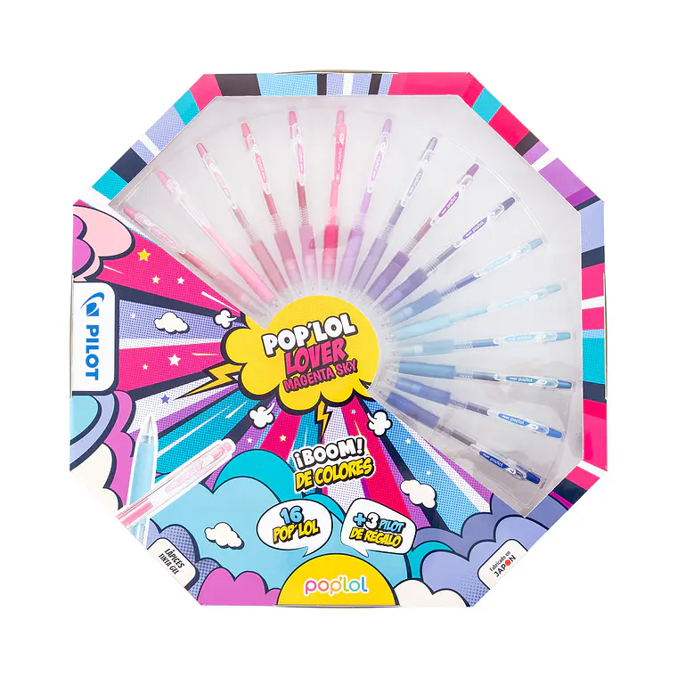 SET LÁPICES GEL POP´LOL 0.7 MAGENTA SKY (16 UNIDADES) 2