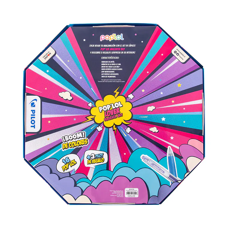 SET LÁPICES GEL POP´LOL 0.7 MAGENTA SKY (16 UNIDADES) 3