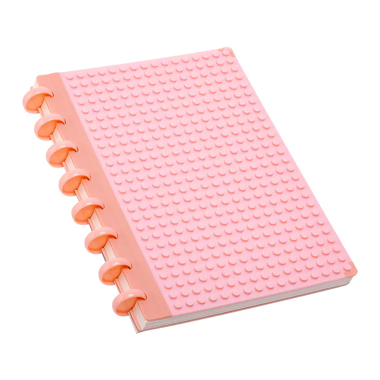 CUADERNO A5 CELESTE CON TEXTURA ROSADO (20 x 26 x 2,2 cm) 5