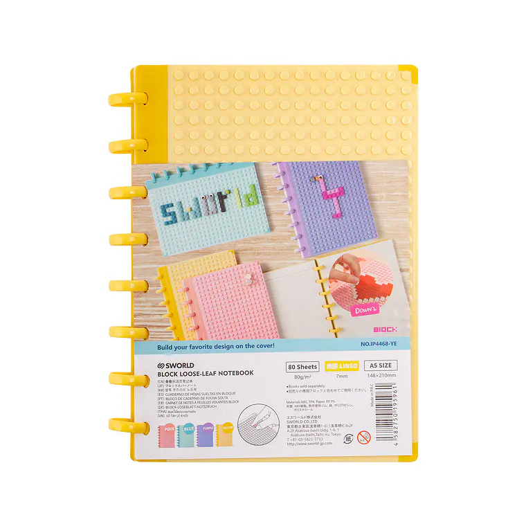 CUADERNO A5 CELESTE CON TEXTURA AMARILLO (20 x 26 x 2,2 cm) 1