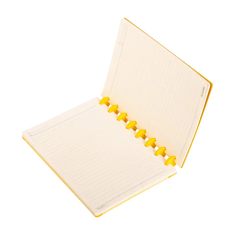 CUADERNO A5 CELESTE CON TEXTURA AMARILLO (20 x 26 x 2,2 cm) 6