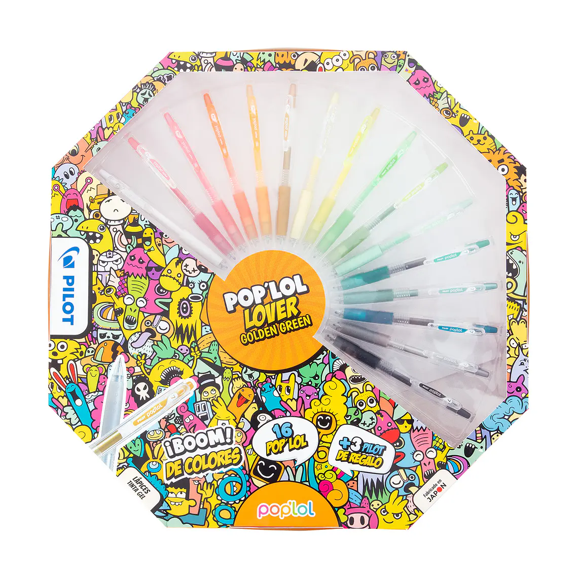 SET LÁPICES GEL POP´LOL 0.7 GOLDEN GREEN (16 UNIDADES) 2