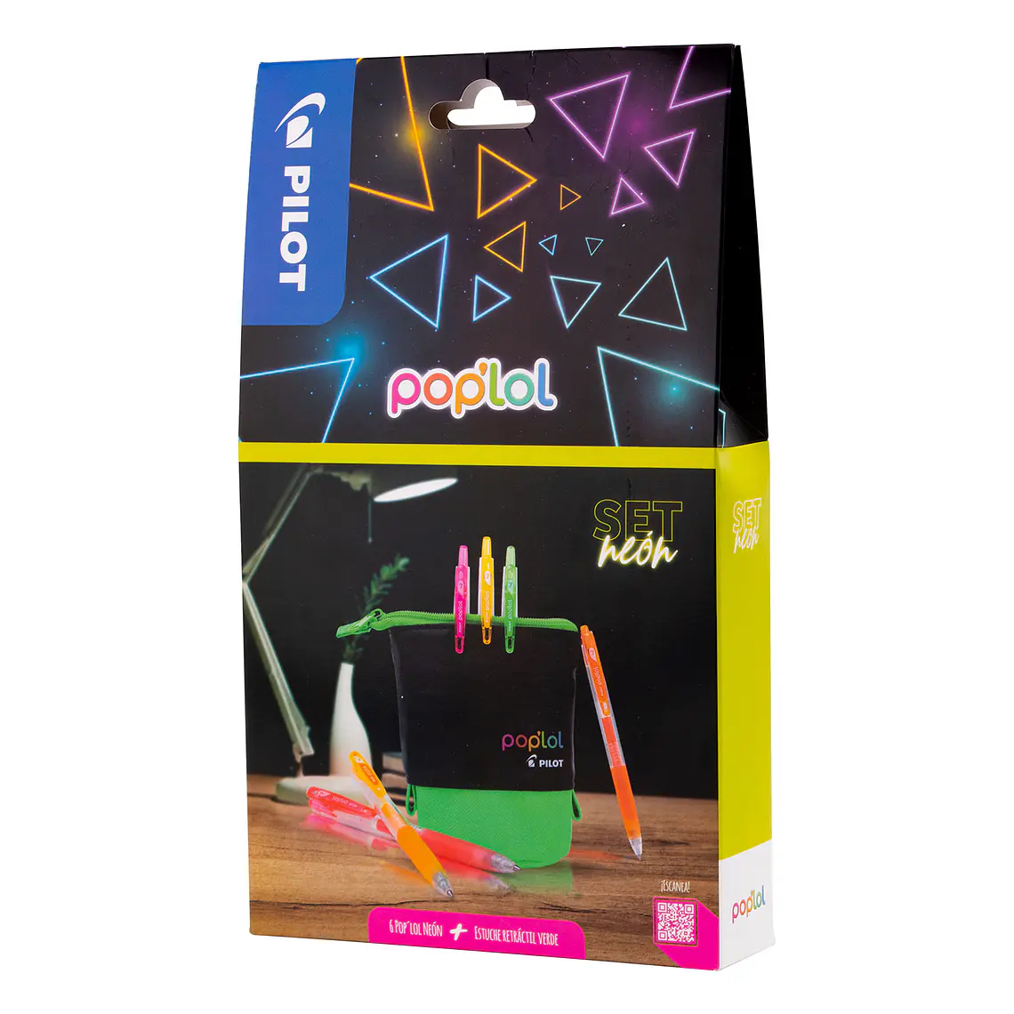POP´LOL GEL 0.7 C/ESTUCHE RETRÁCTIL VERDE (6 UNIDADES) 1