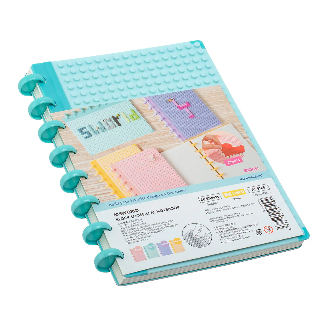 CUADERNO A5 CELESTE CON TEXTURA CELESTE (20 x 26 x 2,2 cm) 2