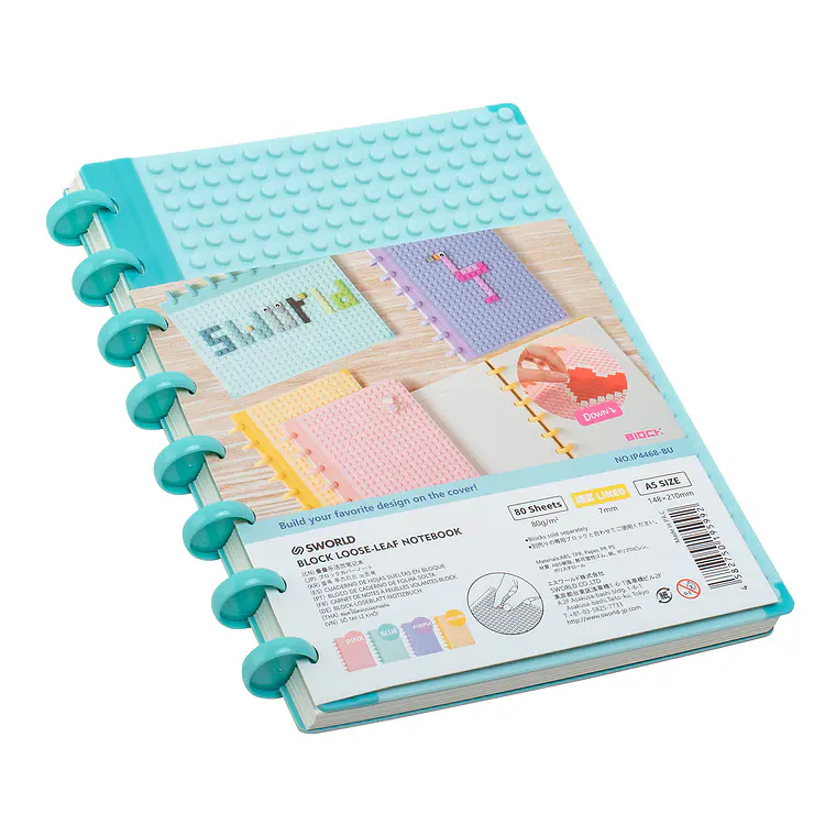 CUADERNO A5 CELESTE CON TEXTURA CELESTE (20 x 26 x 2,2 cm) 2