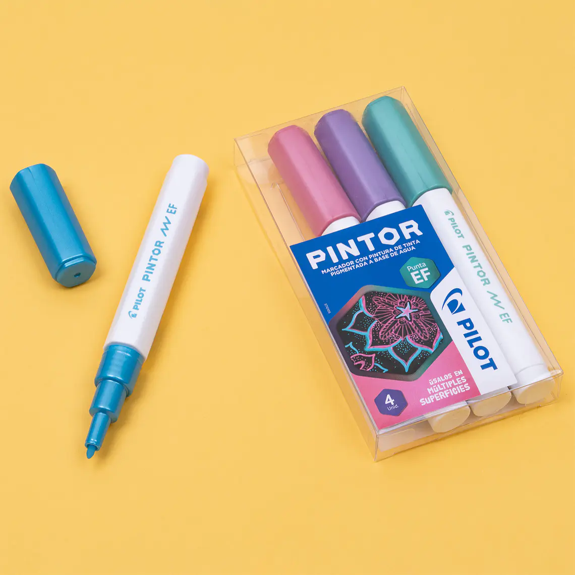 PINTOR SET METALIZADO PUNTA EXTRA FINA (4 UNIDADES) 5