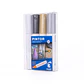 PINTOR SET BLANCO, NEGRO, DORADO, PLATEADO PUNTA MEDIA (4 UNIDADES) - Miniatura 3