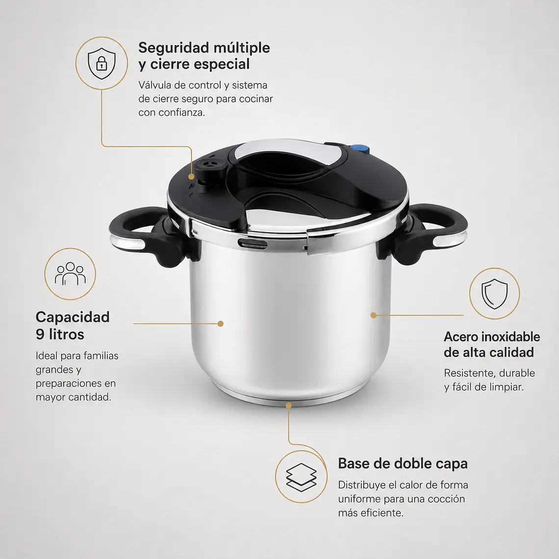OLLA PRESION SIMPLE COOK NANTES (9 LTS) 2
