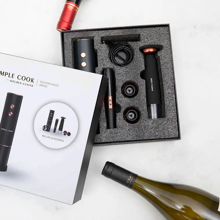 DESCORCHADOR DE VINOS RECARGABLE SIMPLE COOK GRAND FULL BLACK (175 X 49 mm) 2