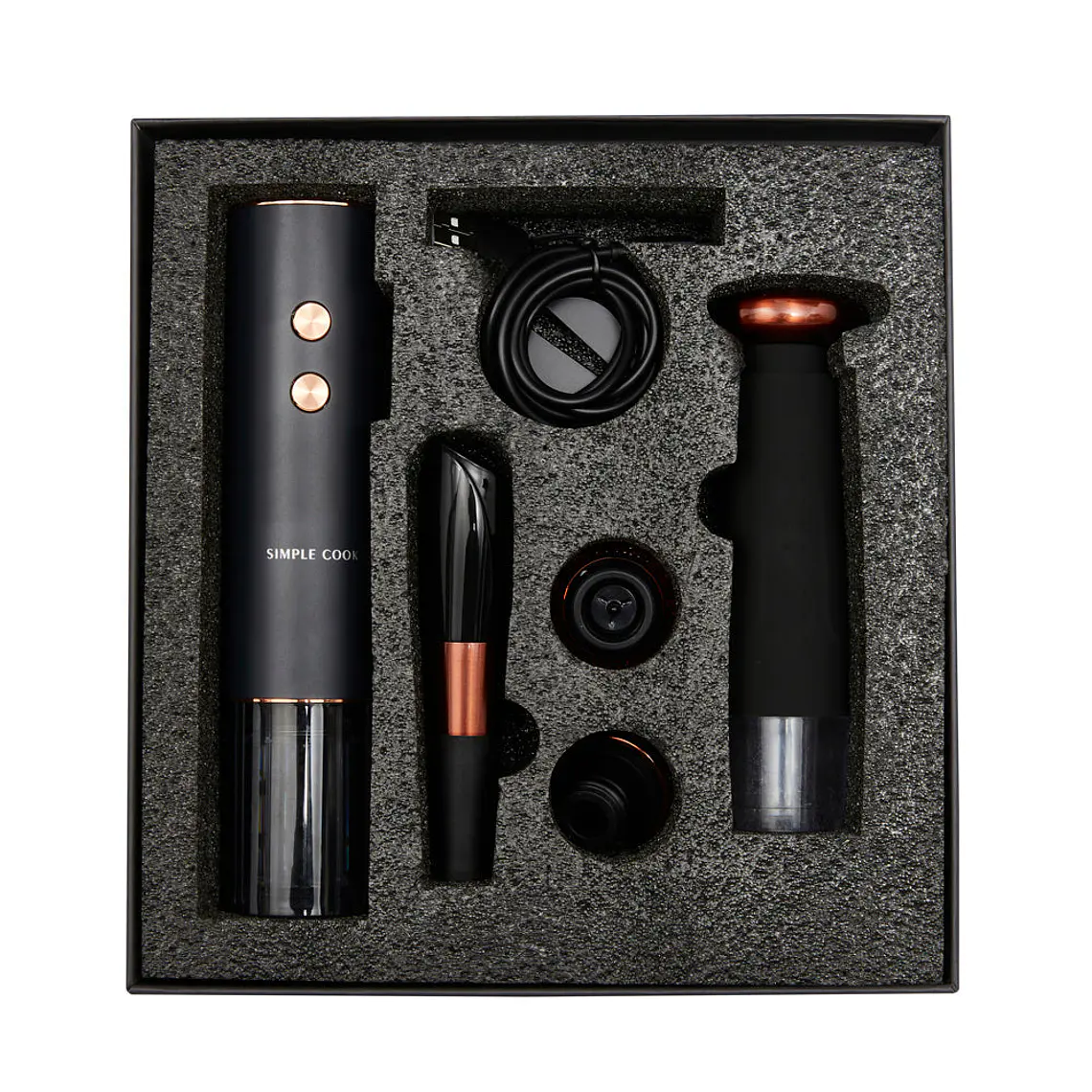 DESCORCHADOR DE VINOS RECARGABLE SIMPLE COOK GRAND FULL BLACK (175 X 49 mm) 14