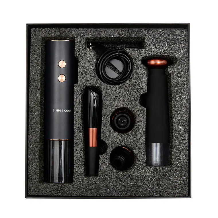 DESCORCHADOR DE VINOS RECARGABLE SIMPLE COOK GRAND FULL BLACK (175 X 49 mm) 14