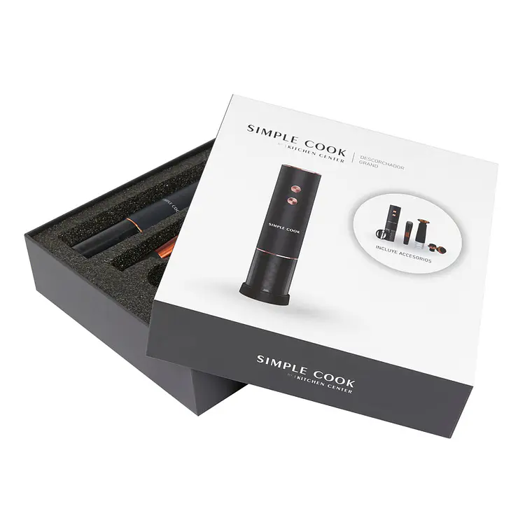 DESCORCHADOR DE VINOS RECARGABLE SIMPLE COOK GRAND FULL BLACK (175 X 49 mm) 15