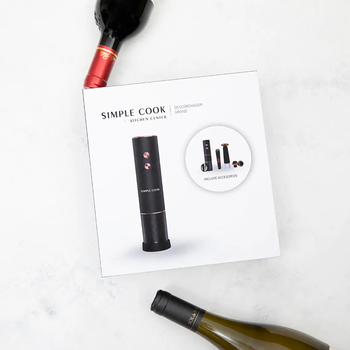 DESCORCHADOR DE VINOS RECARGABLE SIMPLE COOK GRAND FULL BLACK (175 X 49 mm) 18