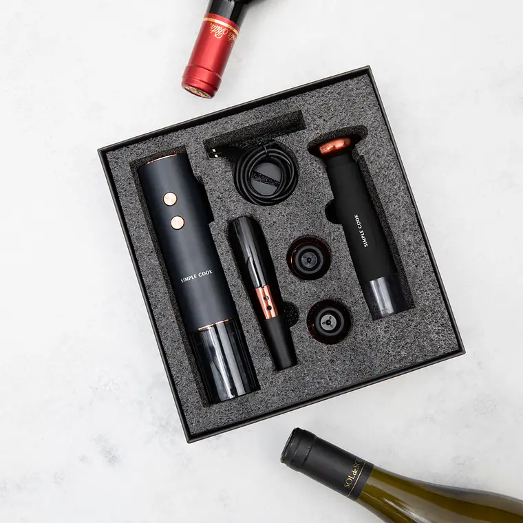 DESCORCHADOR DE VINOS RECARGABLE SIMPLE COOK GRAND FULL BLACK (175 X 49 mm) 24