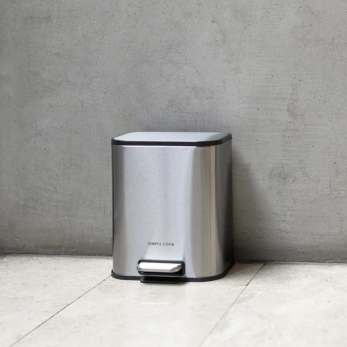 BASURERO 5L MATE CON PEDAL SIMPLE COOK (36,5 x 29,3 x 42,5 cm) 2