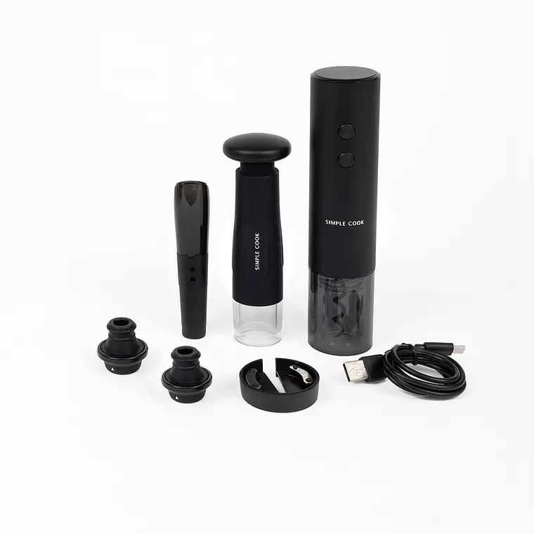 DESCORCHADOR DE VINOS RECARGABLE SIMPLE COOK GRAND FULL BLACK (175 X 49 mm) 30