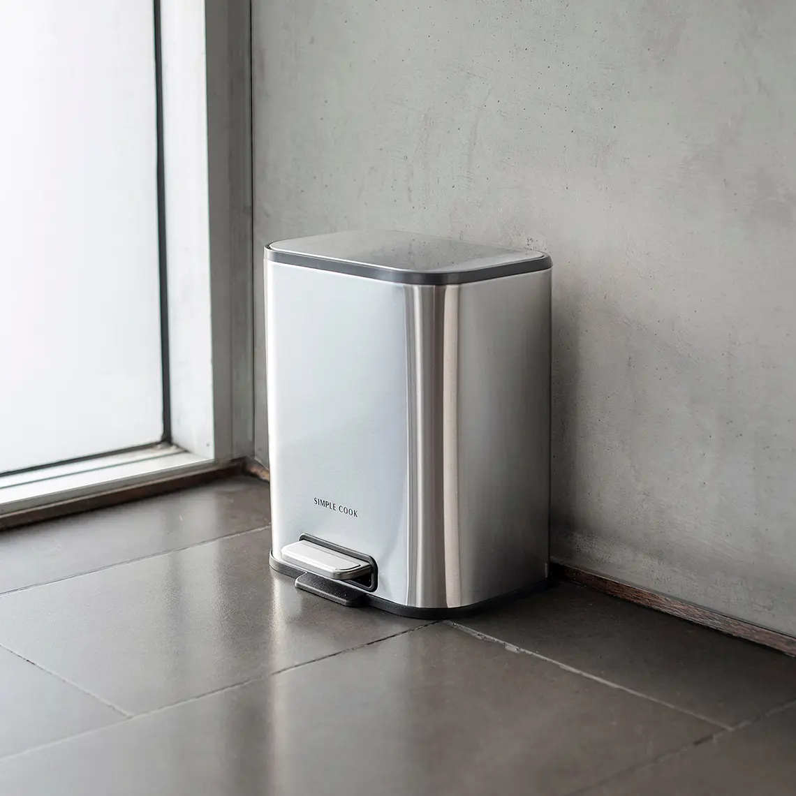 BASURERO 5L MATE CON PEDAL SIMPLE COOK (36,5 x 29,3 x 42,5 cm) 4
