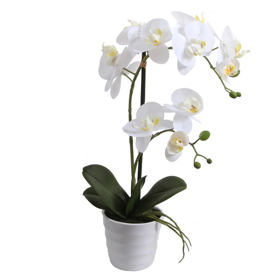 ORQUÍDEA ARTIFICIAL BLANCA EN MACETERO (51 cm) 1