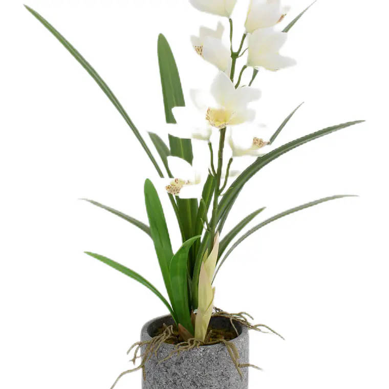 ORQUIDEA ARTIFICIAL BLANCA SILVESTRE EN MACETERO (56 x 25 cm) 1