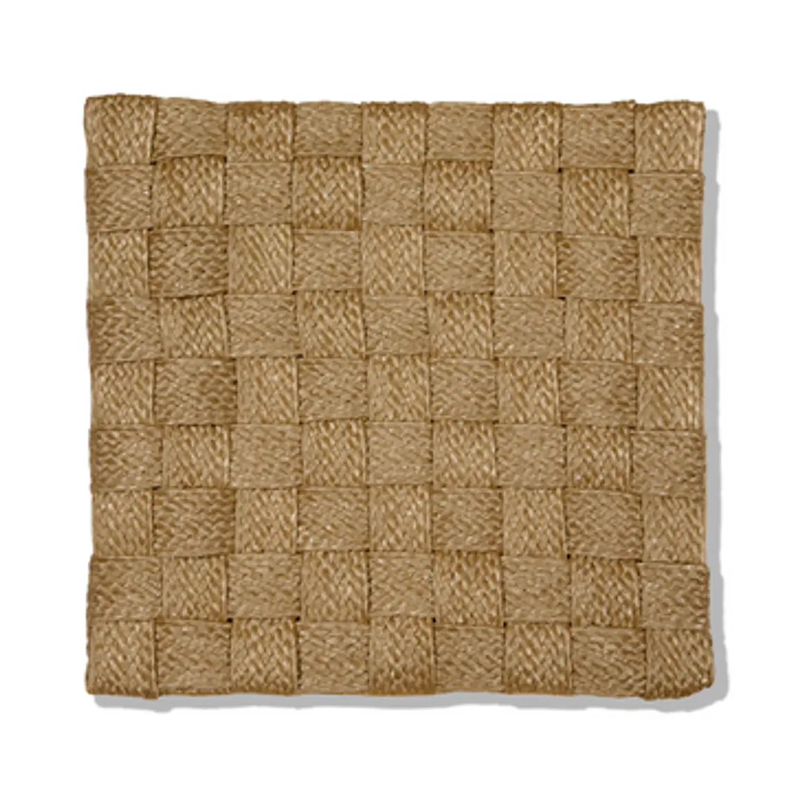 FUNDA DE COJIN DE RAFIA/POLIPROPILENO  PREMIUM BEIGE CUADRADOS (45 X 45 CM) 1
