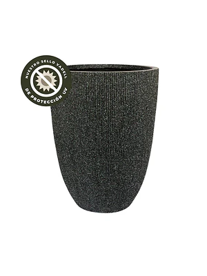 MACETERO OVALADO ALTO NEGRO (44 X 44 X 57,5 CM)