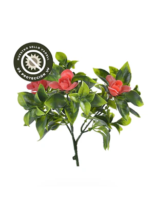 GARDENIA ROJA RAMA DECORATIVA (30 CM) CON PROTECCIÓN UV