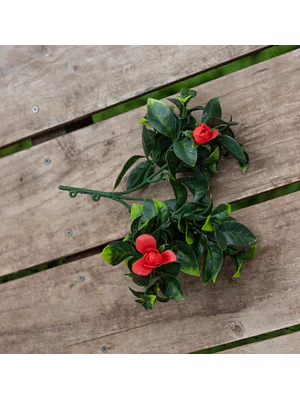 GARDENIA ROJA RAMA DECORATIVA (30 CM) CON PROTECCIÓN UV