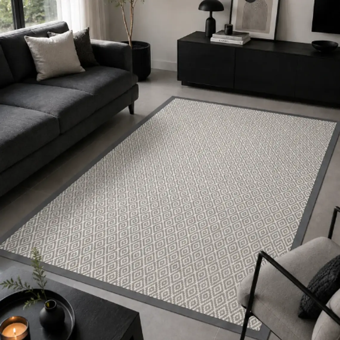 ALFOMBRA TRENTO BORDE GRIS (1,5 X 2,4 MTS) 2