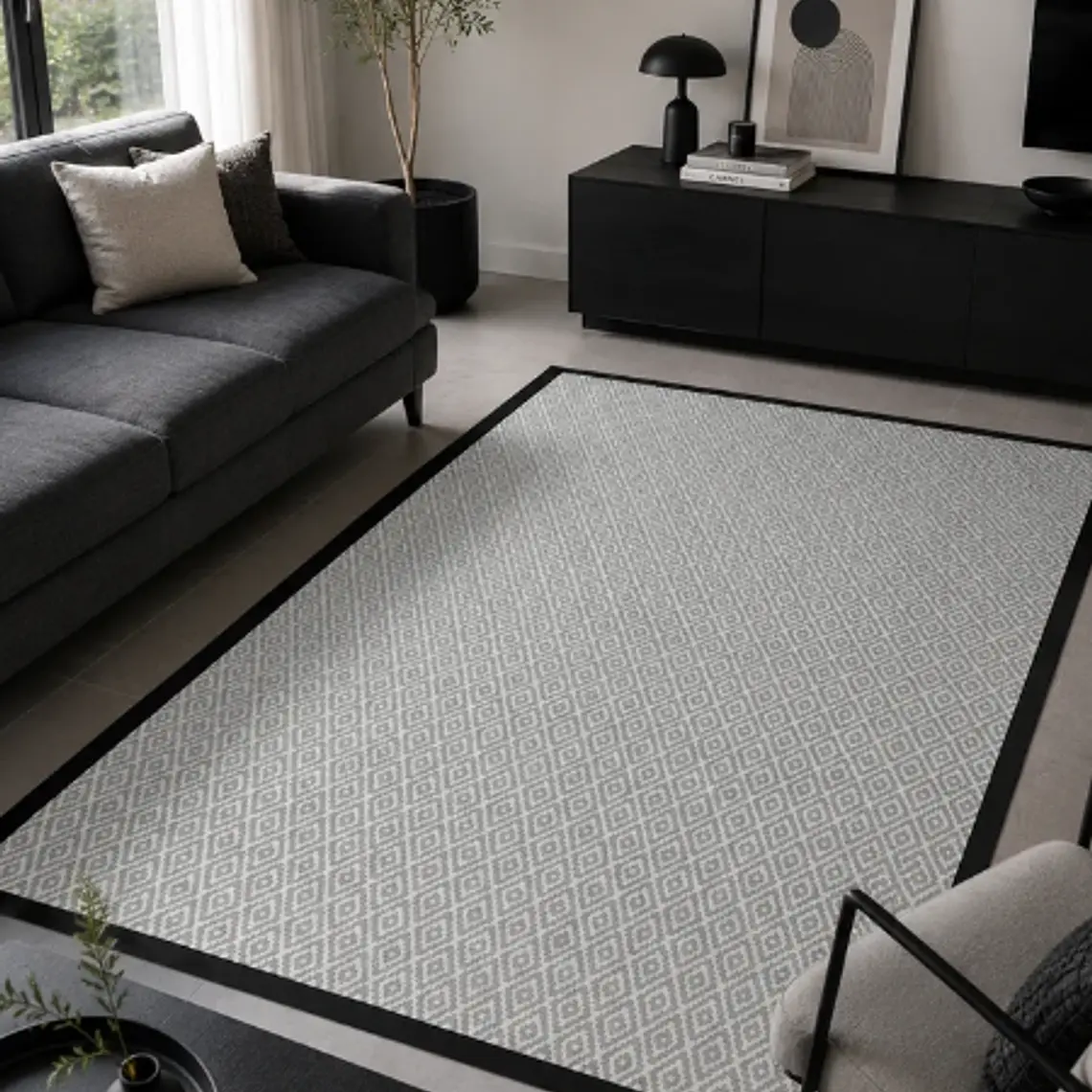 ALFOMBRA TRENTO BORDE NEGRO (1,5 X 2,4 MTS) 2