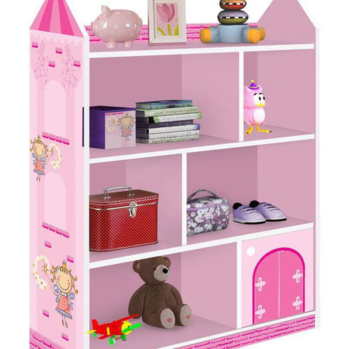 ESTANTE CASTILLO ROSA NIÑOS (91 X 32 X 118 CM) 1