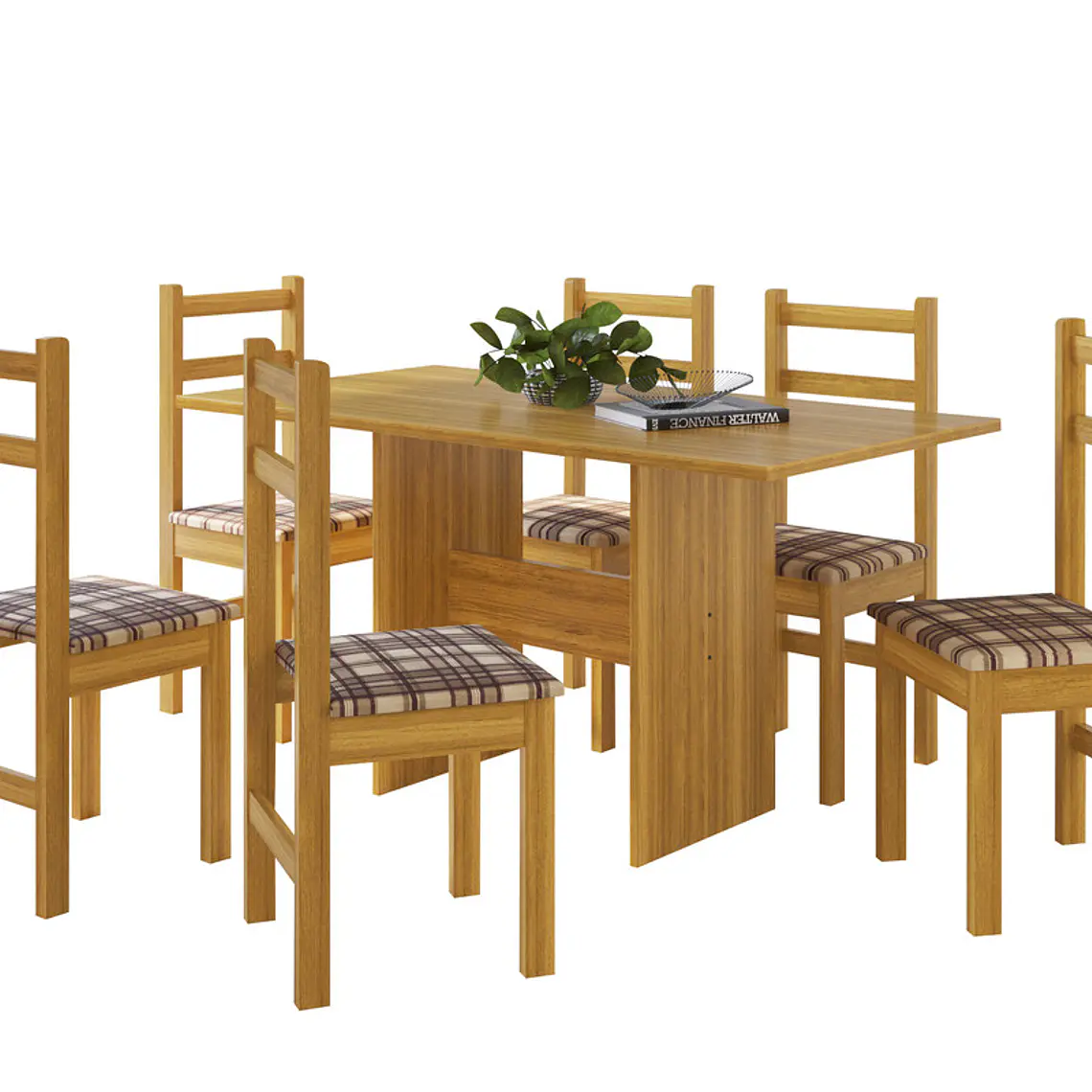 COMEDOR CAMPO 6 SILLAS MADERA MACIZA CANELA (140 X 75 X 98 CM) 1