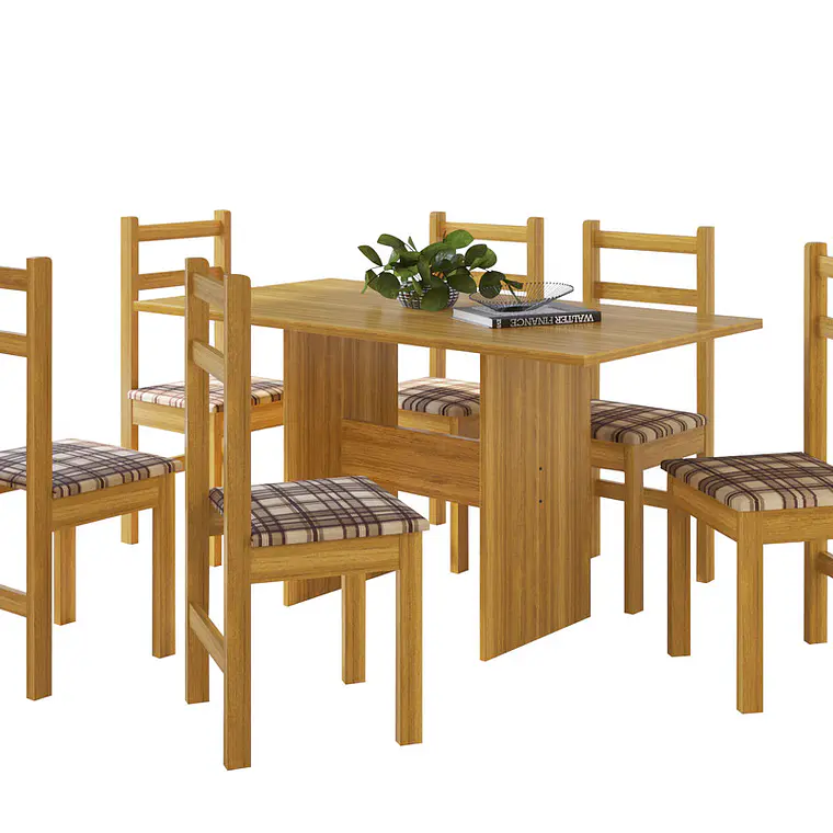 COMEDOR CAMPO 6 SILLAS MADERA MACIZA CANELA (140 X 75 X 98 CM) 1