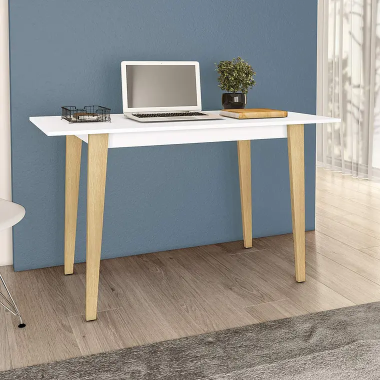 ESCRITORIO LYR BLANCO-MIEL (120 X 60 X 77 CM) 2