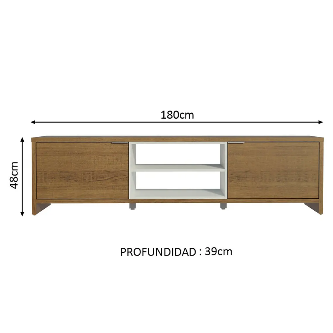 RACK PARA TV METZ MADERA/BLANCO (180 X 39 X 48 CM) 4