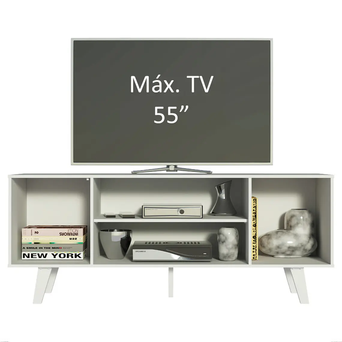 RACK PARA TV COPENHAGEN BLANCO (136 X 39 X 54 CM) 3
