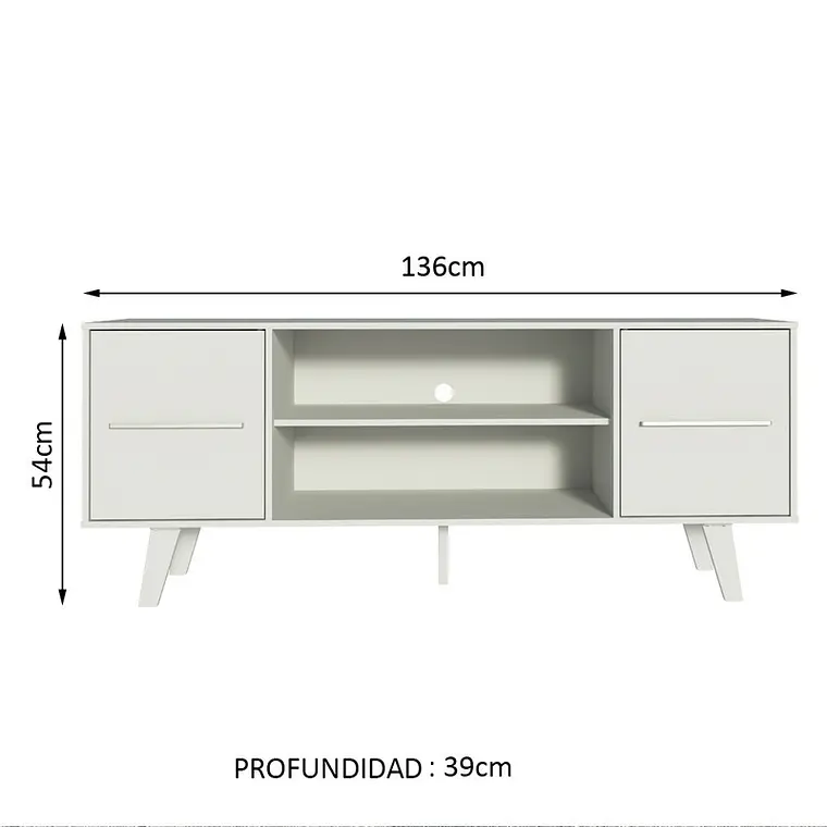 RACK PARA TV COPENHAGEN BLANCO (136 X 39 X 54 CM) 4